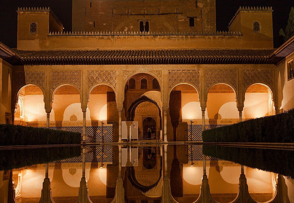 Nasride Palace   La Alhambra de Granada Spain Andalousia   Picture Image Photography   By night reflections (1